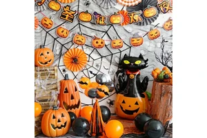 Custom Giant Skeleton Pumpkin Halloween Statue Outdoor Decorations HDPE Material Customized Color/Size & Logo OEM Brand