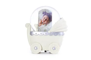 Mini Resin Crafts Photo Snow Globe White Base Painted Art Design Chinese New Year Love Gifts Featuring Angel Music Lifelike