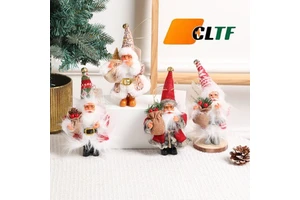 Mini Plush Santa Claus Doll Christmas Tree Hanging Ornament Traditional Xmas Fabric Pendant for Holiday Party Home Decoration