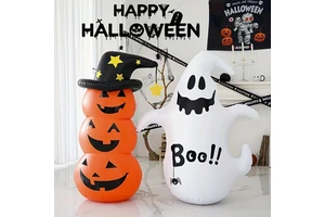 Cross-Border Halloween Inflatable Pumpkin Ghost Fantasy Party Tumbler Eco-Friendly PVC Decorative Toy Props Ages 7-14