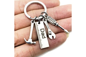 2026 Trendy Father's Day Keychain Hammer Screwdriver Wrench Dad Tools Gift Unique Keyring for Men Father's Day Present