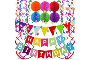 Rainbow Colorful Kids Birthday Party Decoration Set Party Supplier for Birthday Baby Shower Party Decoration