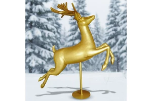 Fiberglass Christmas Products Life Size Reindeer Statue Decorations Durable Resin Ornament for Garden Park Display
