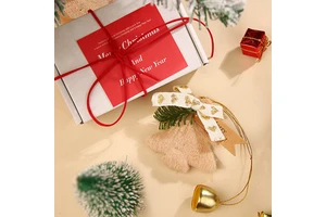 White Red Green Christmas Tree Hanging Decoration Felt Reindeer Car Rearview Mirror Couple Gift Bell Knitted Hat Pentagram
