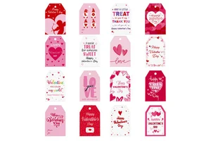 Wholesale 5.2*8cm Valentine's Day Gift Decoration Tags 16 Types Heart-shaped Cupid Flower Pendants Party Decoration Accessories
