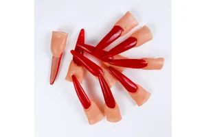 Halloween Party Supplies Bulk Halloween Nails Set Custom Witch Claws Zombie Fingers Ghost Props Black Red Colors