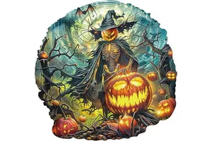Halloween Wooden Puzzle Toy Gift Set - Fun Spooky Brain Teaser for Kids, Unique Party Favors