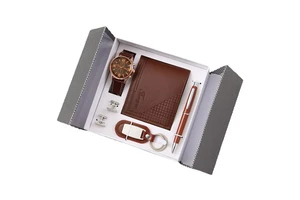 Premium Father's Day Gift Set - Engraved Leather Wallet & Stainless Steel Flask Set - Corporate/Birthday Gifts for Dad