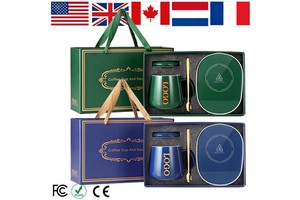 Promotional Business Gifts 55C Warm-Keeping Thermos Set Heated Ceramic Mug Handy Gift Cup Microwave Safe Modern Minimalist