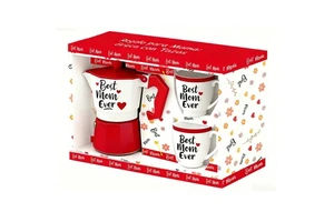 Christmas Cartoon Espresso Coffee Maker And Coffee Mug Cup Set With Gift Box Portable For Cafe Use