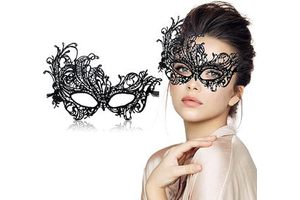 Women's Lace Masks Venetian Masquerade Party Costume Halloween Carnival Digital Printing Fit for Adults
