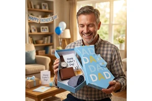USA Stock Empty Father's Day Tie Shaped Gift Box with Lid Empty Storage Cardboard DAD Box