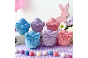 N-019 Factory Easter Egg Scented Candles Bows Flower Rabbit Scented Candles Holiday Gifts Easter Party Handmade Soy Wax Candles
