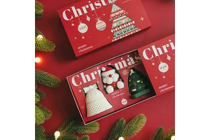 3pcs Set Gift Box Customizable Soy Wax 3D Tree Shape Mini Christmas Scented Candle Low MOQ for Holiday Party Favors and Gifts