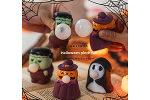 Halloween Mini Gift Plastic Cartoon Style Squishy Pumpkin Lantern Children's Toy Kindergarten Decoration Scene-Setting