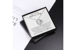 Classic Personalized Hollow Heart-shaped Copper Pendant Necklace with Gift Box & Message Card Mother's Day Gift to My Mom