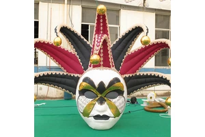 Giant Inflatable Venetian Jester Mask for Carnival, Durable Free-Standing Advertising Inflatable