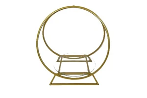2025 Modern Metal Cake Stand with Glass Panel for Wedding Christmas Easter Halloween New Year Father's Day Birthday Decorations