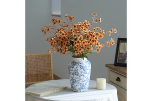 Artificial Daisy Flower Bouquet Faux Silk Wildflower Stem for Home Wedding Decoration Rustic Floral Arrangement DIY Centerpiece