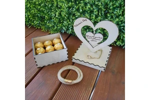 Valentine's Day Laser Cut Wood Gift Box Stand Out with Lovely Religious Designs Perfect Gifts for Her and Him