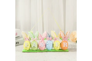 Easter Decorative Cloth Colorful Eggs Rabbit Ears Flower Letter Designs-Customized Color/Size UV Printed Modern Festival