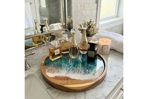 Modern Resin+Bamboo Animal Design Serving Tray Decorative & Stylish Handmade for Home & Office Thanksgiving & New Year
