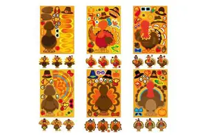 Children's Thanksgiving Party Toy Stickers Thanksgiving Sticker Set Children's Thanksgiving Activities Turkey Stickers