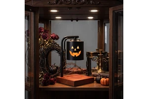 Adjustable Height Solid Wood Base Halloween Pumpkin Wax Melter Lamp For Fall Home Decor & Holiday Gift