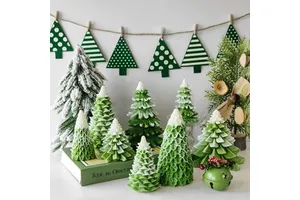 Hot Selling Christmas Tree Reindeer Dwarf Shaped Candles Festive Atmosphere Decor Holiday Gifts