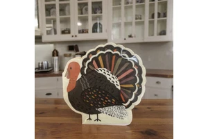 Thanksgiving Turkey Harvest Pumpkin Shaped Paper Napkins Offset/Letterpress Printed Modern Style for Party Tableware Decorations