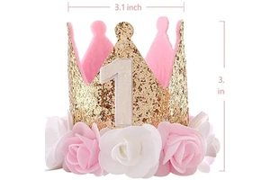 Children's 1st Birthday Party Decorations Crown Hat Photography Props for Birthday Photo Booth