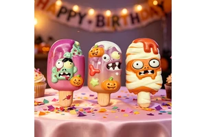 Halloween Zombie Ice Pop Squishy Toy TPE Material Slow Rising Stress Relief Funny Plant Vs Zombie Style Popsicle Squeeze Toys