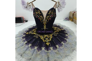 Professional High Quality 9-12 Layers Kids Girls Women Adult Venice Carnival Performance Wear Purple Ballet Tutu
