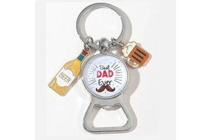 Wholesale Giveaway Fathers Day Gifts Ideas for Dad Cheap Metal Black Silver Tool Keychain for Husband Grandfather Promotion