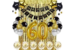 60 Happy Birthday Balloons Number 60 Years Old Birthday Party Decorations Adult Anniversary Helium Foil Ballon Sixty