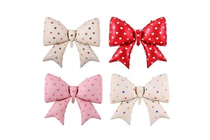 New Design Large Heart-shaped Bow Matte Retro Foil Helium Fly Balloons For Baby Shower Happy Birthday Xmas Party And Event Decor