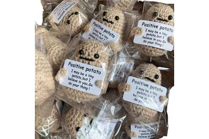 Toplin Wool Crochet Positive Potato Family Collection Handmade Knitted Dolls for Mother's Day