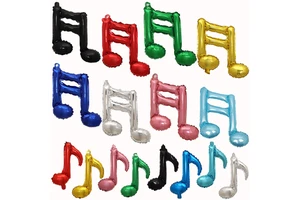 Kid's Cartoon Music Double Note Foil Balloon Children's Birthday Party Concert Decoration Toys Wedding Supplies Note Balloons