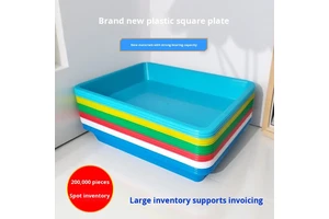 Wholesale In Stock Hard Rectangular Colored Bread Cake Toy Tea Sand Handicrafts Painting Montessori Colored Plastic Trays