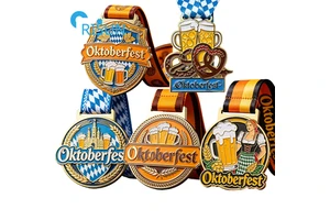 Personalized German Germany Pretzel Bear Fiesta Carnival Oktoberfest Medallion Custom Oktoberfest Medal