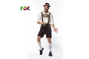 Adult Men Oktoberfest Costume Lederhosen Bavarian Octoberfest German Beer Man Costumes Carnival Halloween Party Costumes