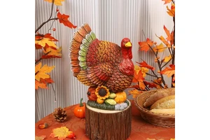 New Product Made Recently Resin Thanksgiving Turkey Figurine Resin Chicken Figurines Ornament Animal Sculpture Garden