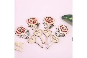 Mother's Day Gifts Mama Rose Engraved Wooden Flowers Table Top Decor for Birthday Wedding Mother's Appreciation Wood Crafts