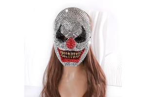Wholesale Plastic Clown Masks European American Diamond Design Glow-in-the-Dark Skull Masks Easter Halloween Cosplay Dance