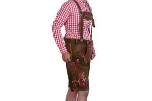 Bavarian Men Herren German Trachten Octoberfest Lederhosen Costume Hot Traditional Leather Bavarian Lederhosen Shorts
