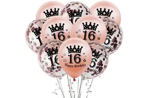 18 30 40 50 60 Adult Birthday Printed Balloon Rose Gold Confetti Balloon Party