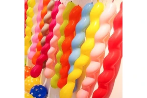 Factory Wholesale 1.5g Children's Toy Latex Balloon Decorative Scenery Thickened Screw Strip-shaped Latex Balloon