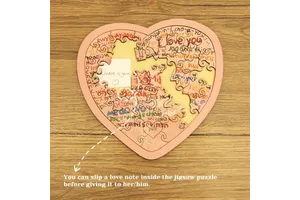 Romantic Love Puzzle Gift, Heart Jigsaw Puzzle With Hidden Message, Couple Valentine Gift