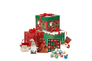 Large Gift Set Promotional Decoration Christmas Toy Items Display Boxes Bag for Kids