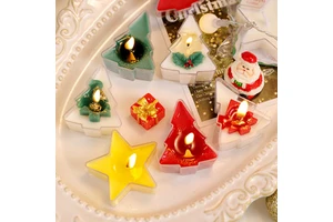 A Variety of Christmas Tree Star Gifts, Christmas Tea Candles, Factory Batch Supply, Mini Holiday Scented Candles